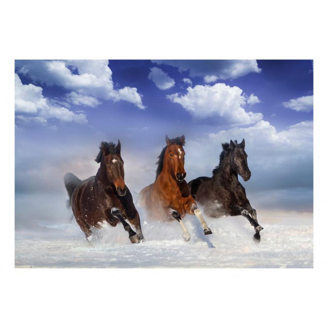 Artgeist - Papier peint - Horses in the Snow .Taille : 200x140 - Papier peint
