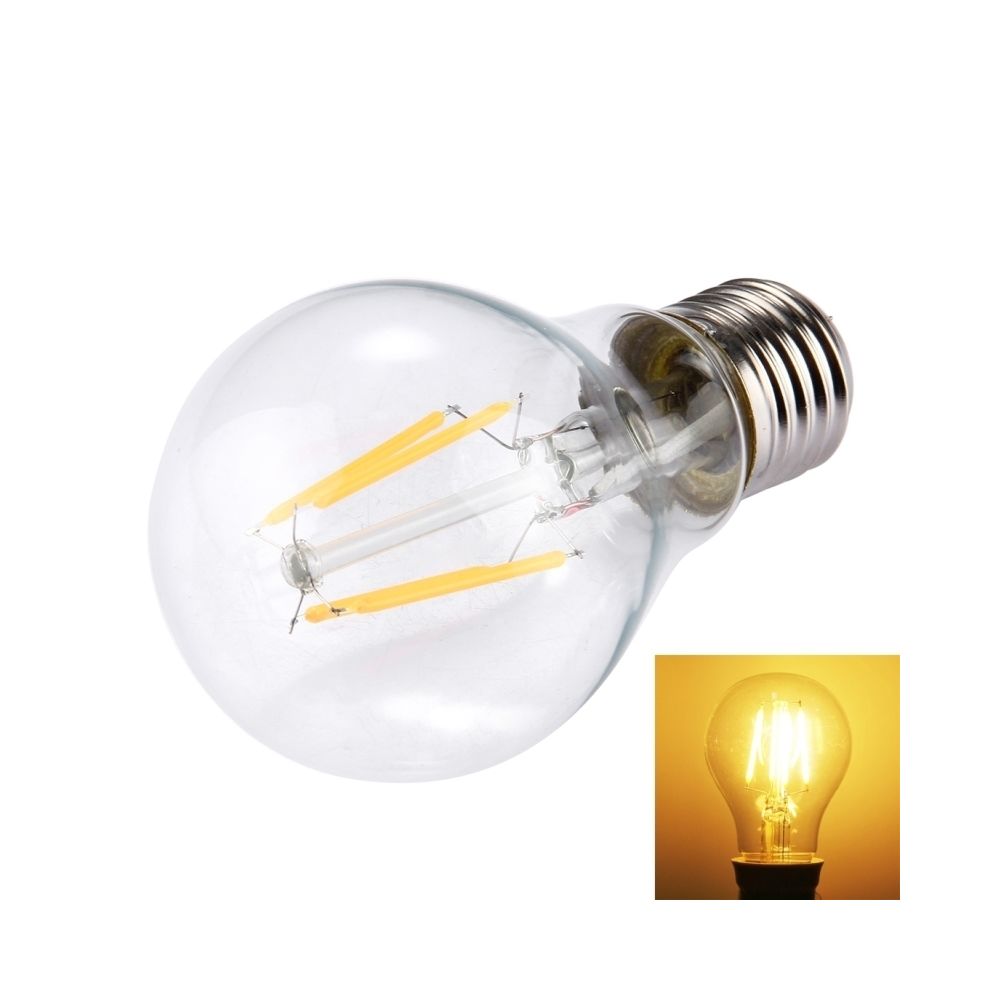Wewoo - Ampoule blanc pour halls, AC 85-265V chaud A60 E27 4W 4 LEDs 320 LM rétro économie d'énergie à filament LED - Ampoules LED