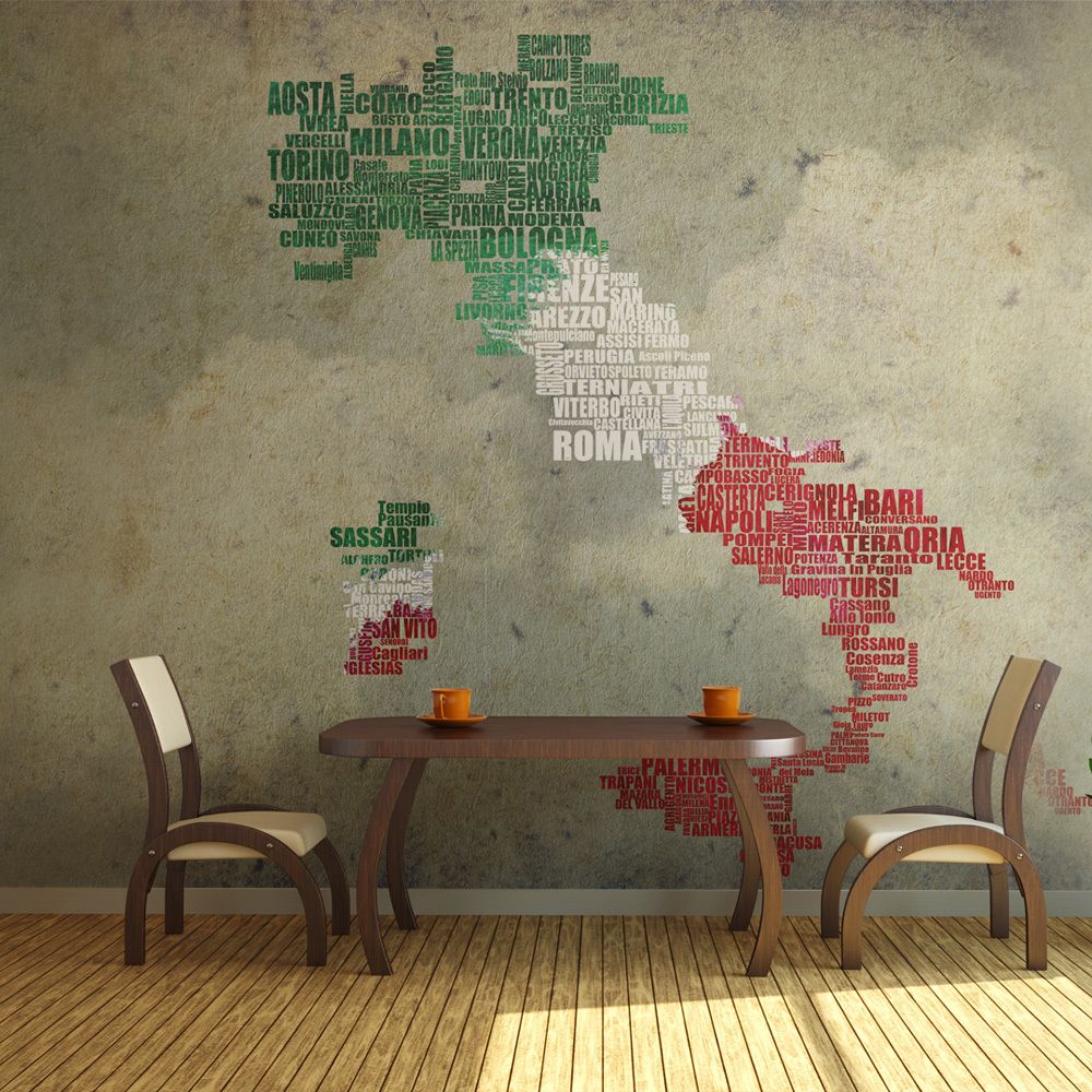Bimago - Papier peint - Viva Roma! - Décoration, image, art | Carte du monde | - Papier peint