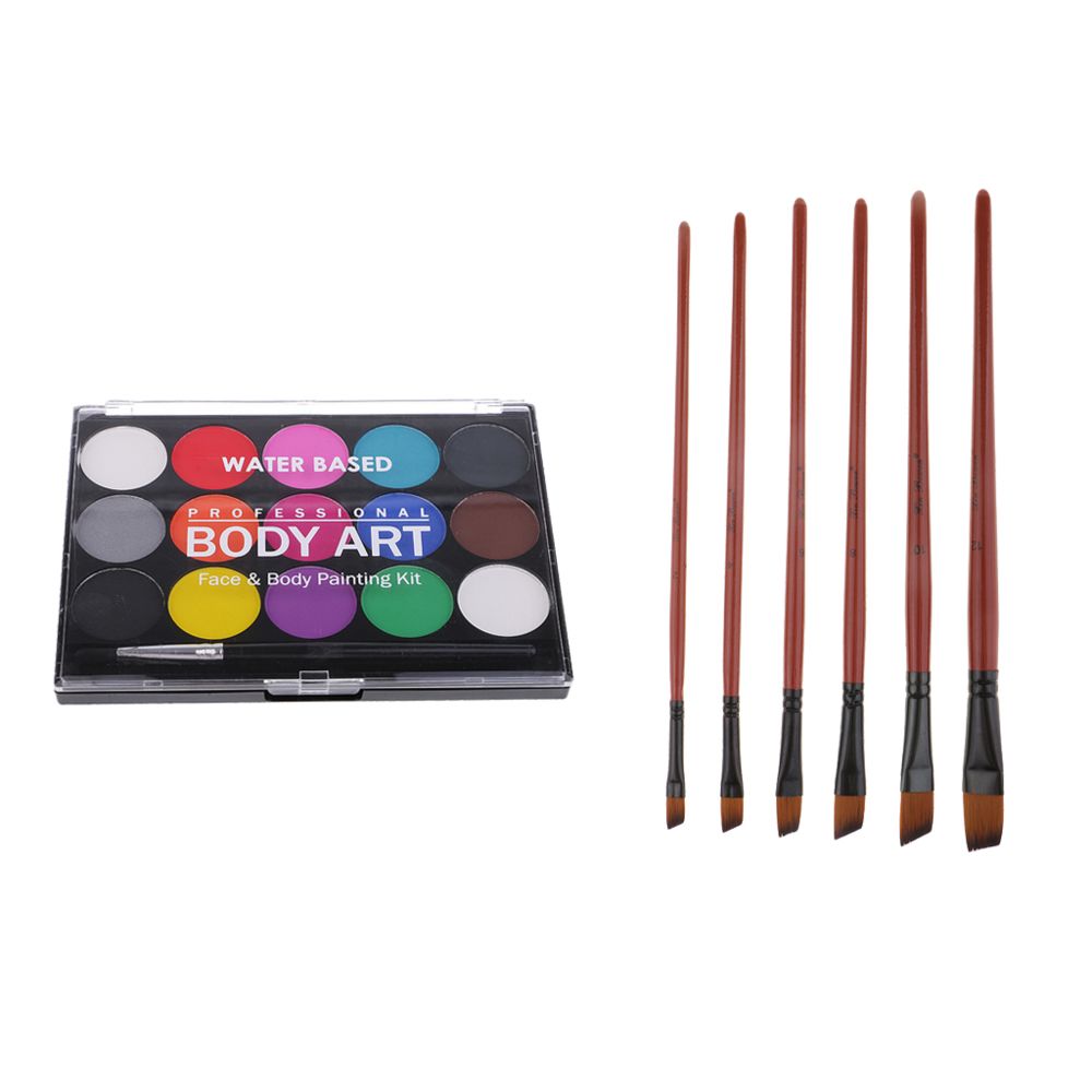 marque generique - 6pcs Peinture Palette Corps Art Pigments Maquillage Brush Set Makeup Brushes Professionnel - Fibre de verre & papier à peindre
