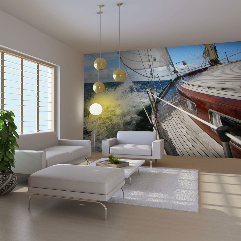 Bimago - Papier peint - Croisière en bateau dans la mer - Ahoj! - Décoration, image, art | Paysages | Mer | - Papier peint