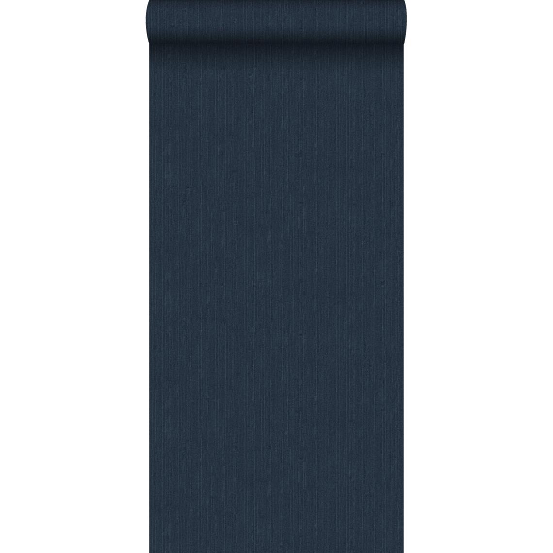 ESTAhome - ESTAhome papier peint uni avec structure en denim jeans bleu foncé - 148707 - 0.53 x 10.05 m - Papier peint