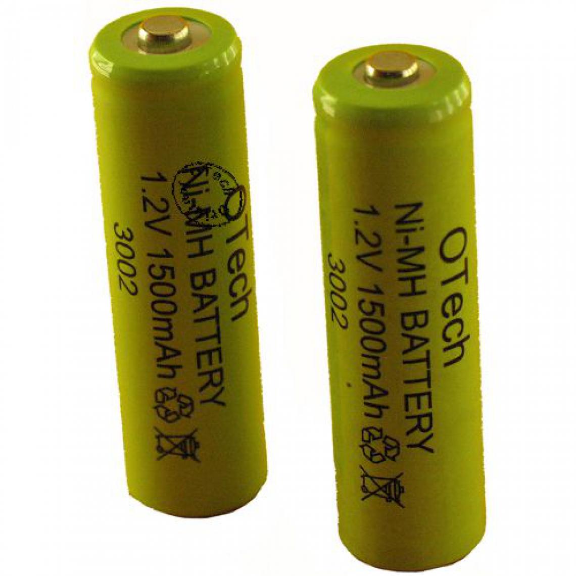 Otech - Piles/accus rechargeables AA/LR6 1500 mAh x2 - Piles rechargeables