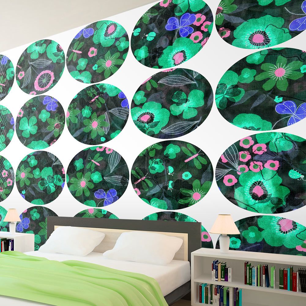 Bimago - Papier peint | Green meadow | 50x1000 | Deko Panels | circle | | - Papier peint