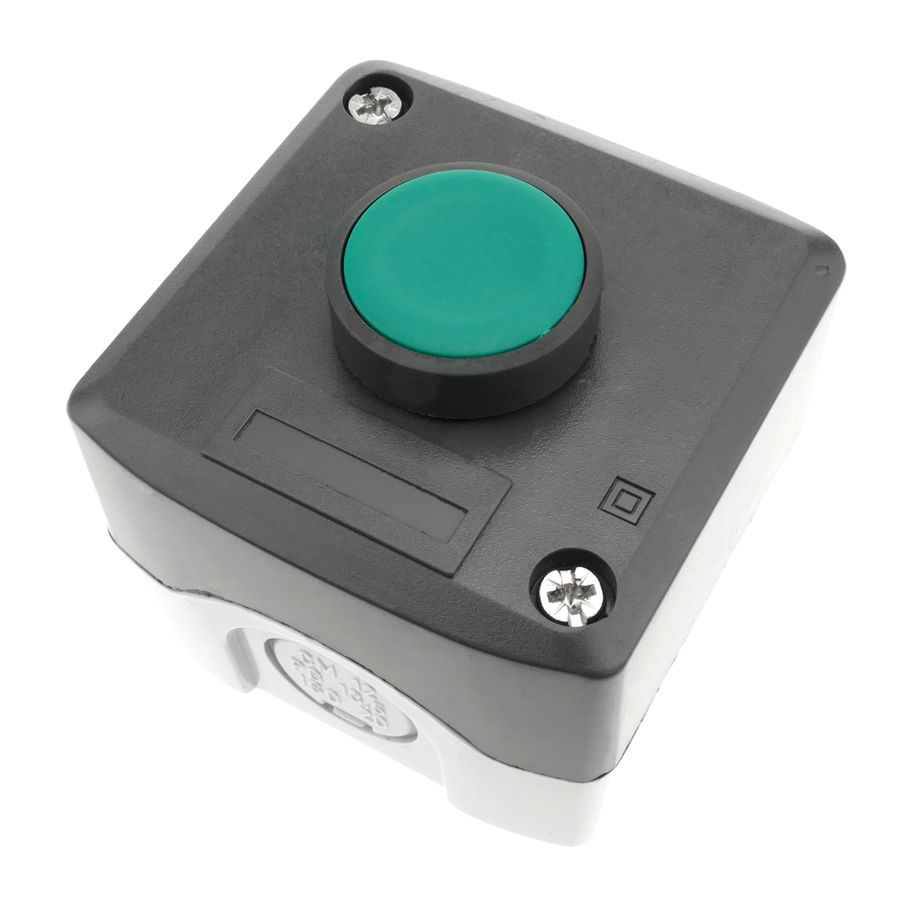 Bematik - Boîte de commande avec 1 bouton poussoir momentanés vert 1NO XAL-D101 - Interrupteurs et prises étanches