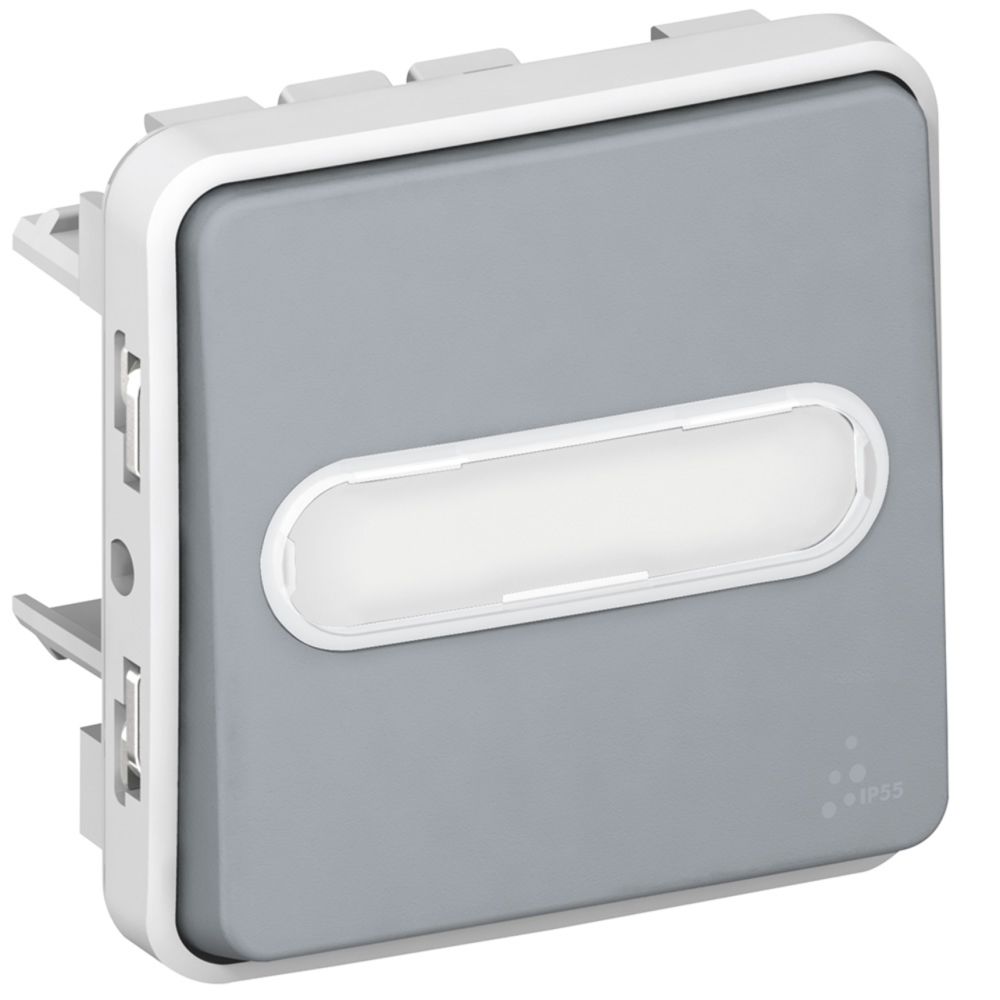 Legrand - bouton poussoir porte étiquette no nf - legrand plexo - gris - composable - Interrupteurs et prises étanches