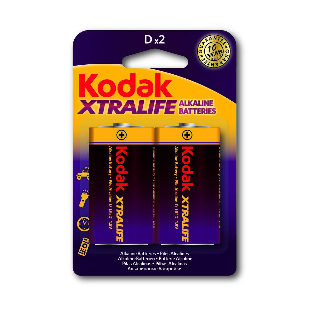 Kodak - KODAK - Piles - XTRALIFE Alcaline - D / LR20 - pack de 2-- - Piles rechargeables