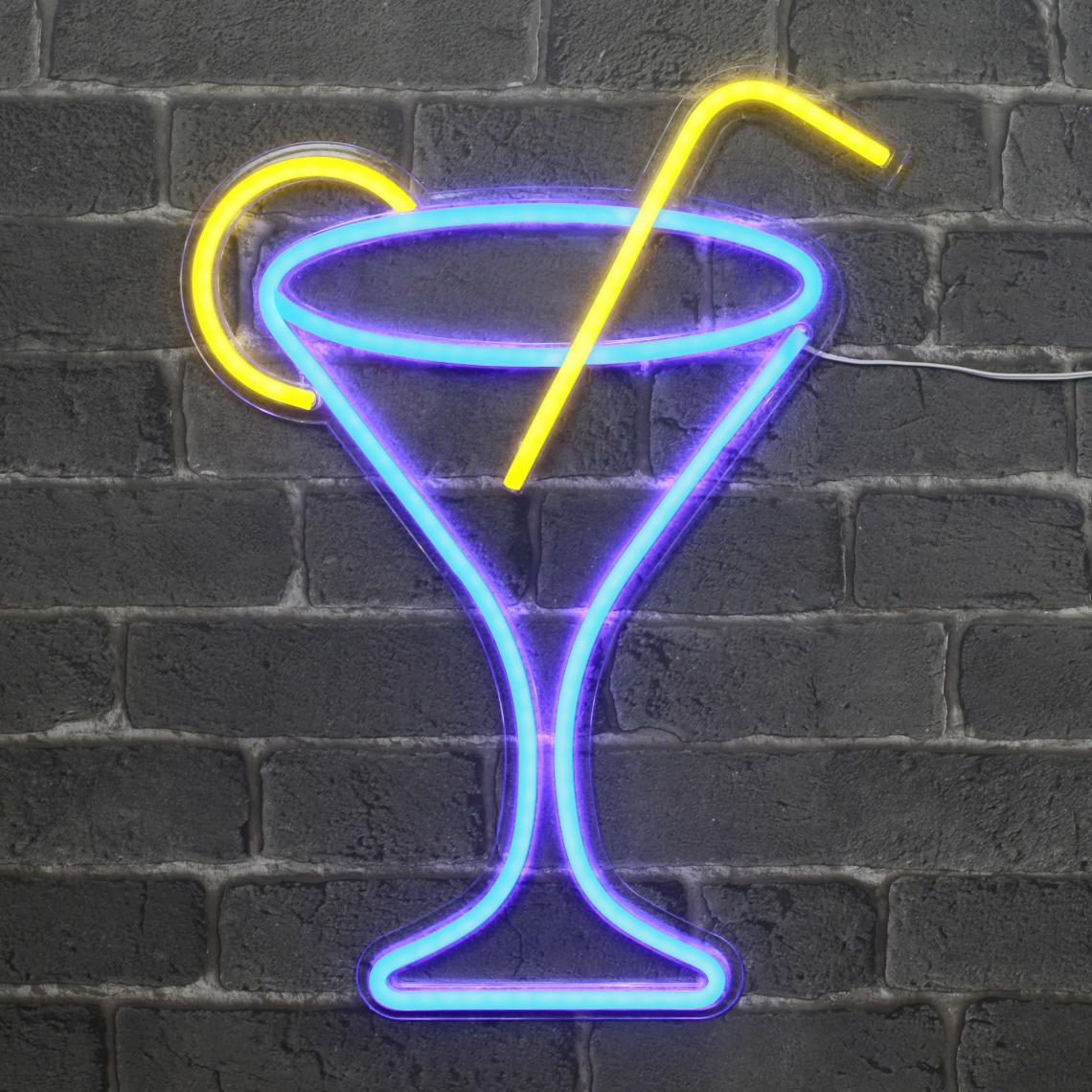 Skylantern - Néon Cocktail Bleu et Jaune 43cm - Tubes et néons