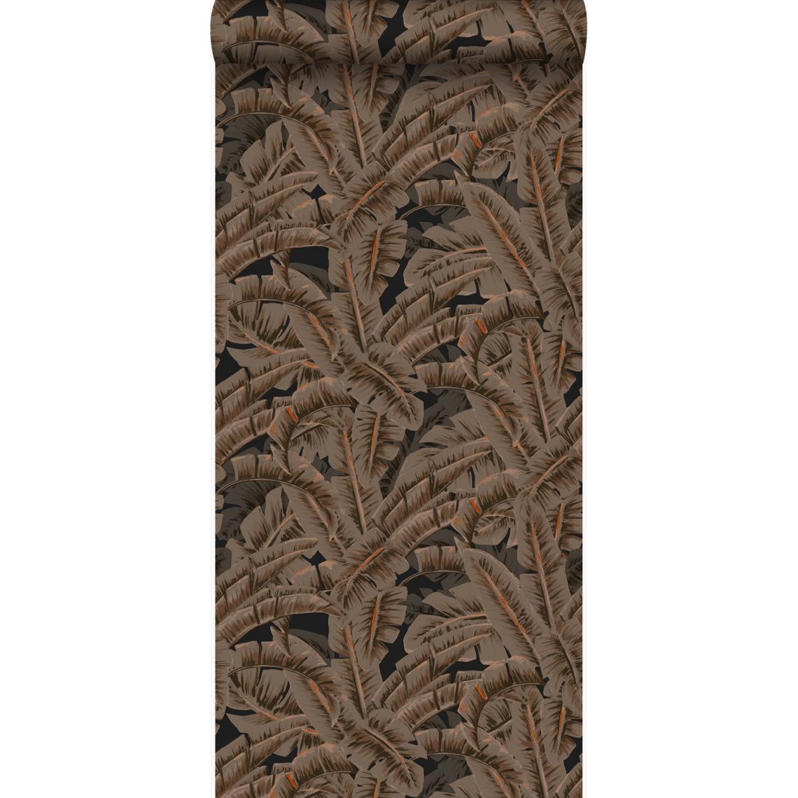 Origin - Origin papier peint feuilles de palmier brun rouille - 347441 - 53 cm x 10,05 m - Papier peint