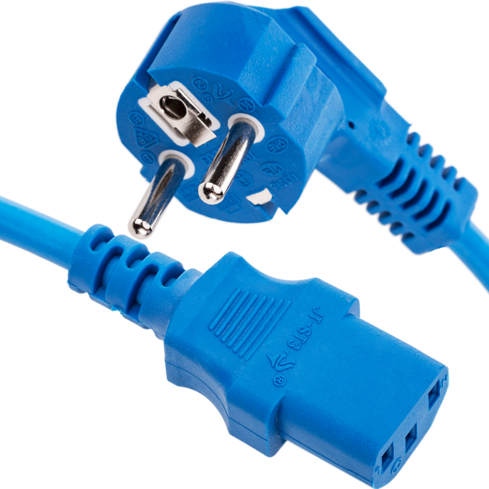 Bematik - Cordon électrique IEC60320 C13 à Schuko couches en bleu 3 mètres - Fils et câbles électriques