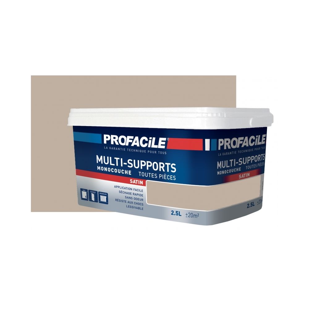 Profacile - Peinture intérieure multi-supports, PROFACILE-2.5 litres-Seigle - Peinture & enduit rénovation