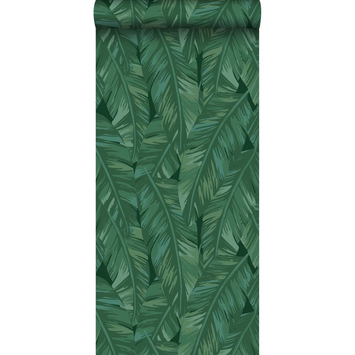 ESTAhome - ESTAhome papier peint feuilles de bananier vert émeraude - 139016 - 0.53 x 10.05 m - Papier peint