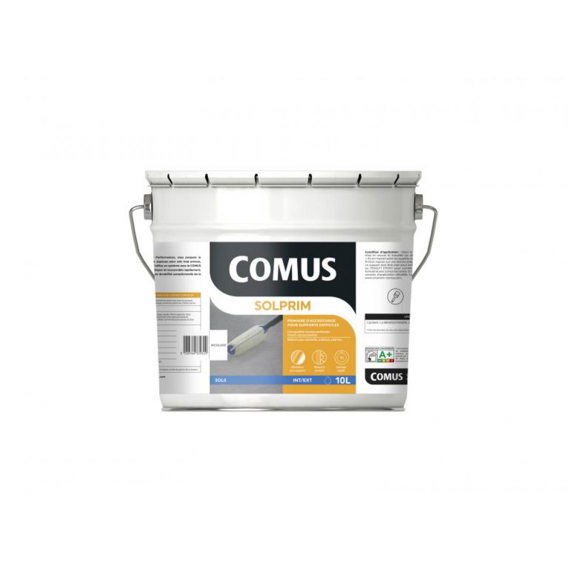 Comus - sol'prim 10L - Primaire d'accrochage pour peinture monocomposante en phase aqueuse & solvant - COMUS - Peinture extérieure