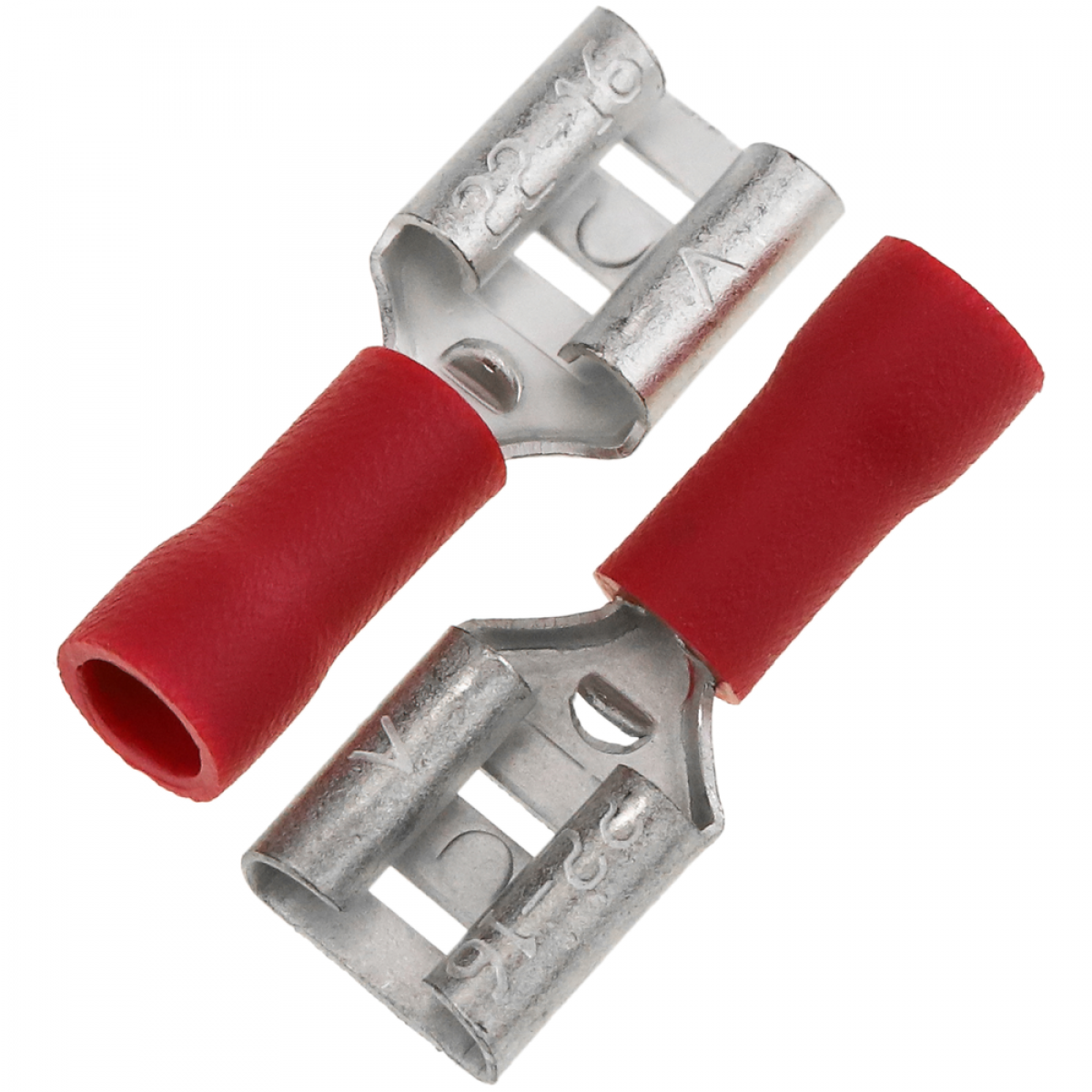 Bematik - Borne Faston Femelle 6,3 mm rouge Pack de 100 unités - Fils et câbles électriques