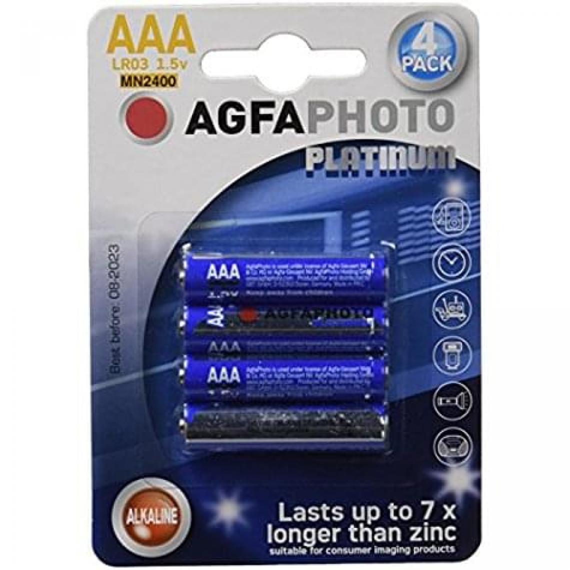 Agfa Photo - AGFAPHOTO - Piles - Micro Batterie LR03 / Alcaline AAA - Pack 1x4 Pièces-Bleu- - Piles rechargeables