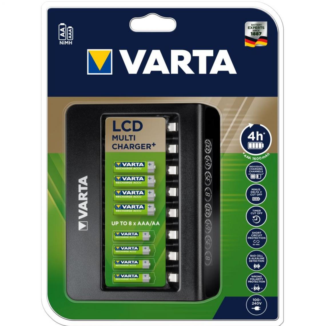Varta - Chargeur VARTA LCD multichargeur - 8 canaux - 57681101401 - Piles rechargeables