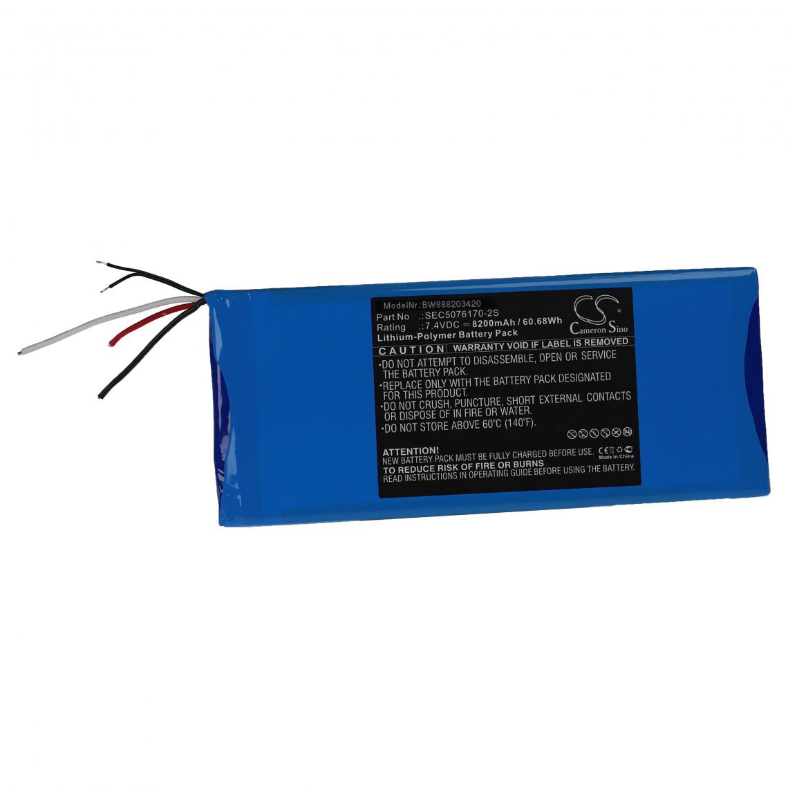 Vhbw - vhbw Batterie compatible avec Micsig STO1000, TO1000, TO1104+ outil de mesure (8200mAh, 7,4V, Li-polymère) - Piles rechargeables