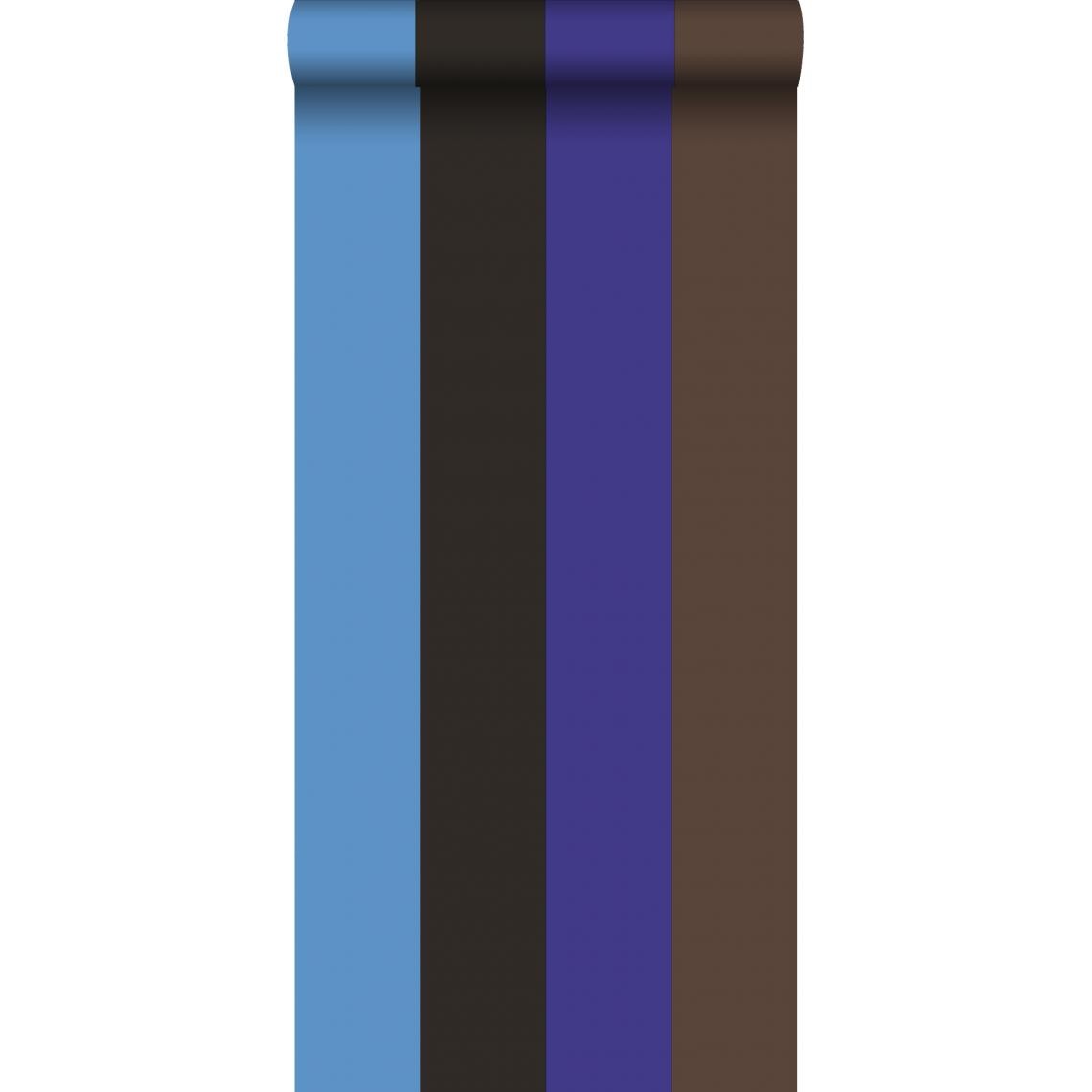 ESTAhome - ESTAhome papier peint à rayures bleu et noir - 116527 - 53 cm x 10,05 m - Papier peint