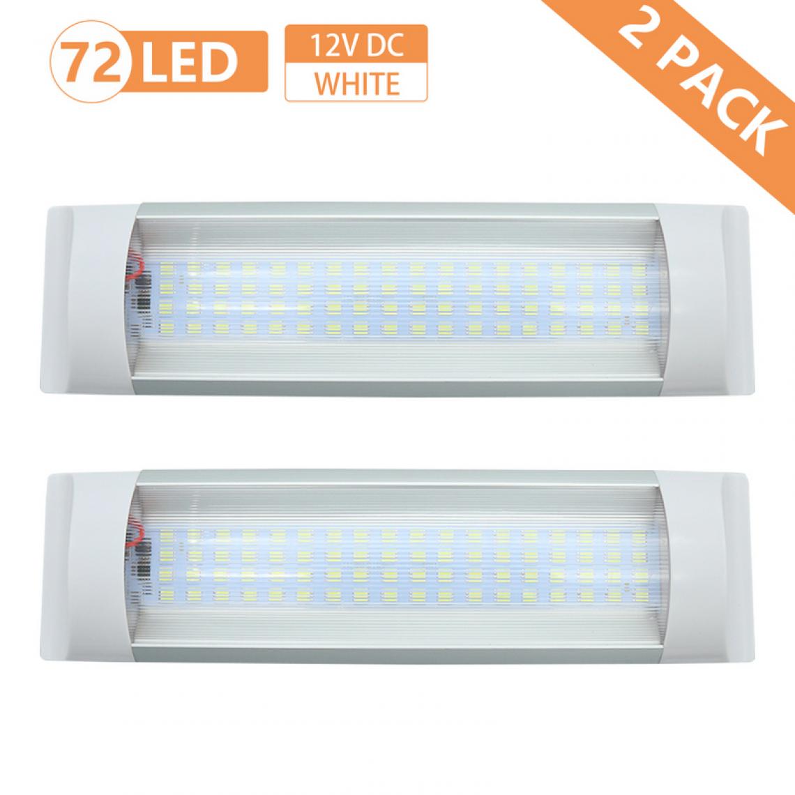 Einfeben - 2x éclairage intérieur LED LED Strip Tube Light lampe avec interrupteur plafonnier 8W - Ruban LED