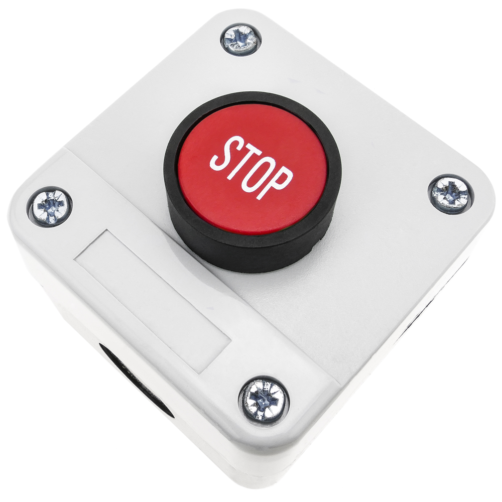 Bematik - Boîte de commande avec 1 bouton poussoir momentanés rouge 1NO STOP - Interrupteurs et prises étanches