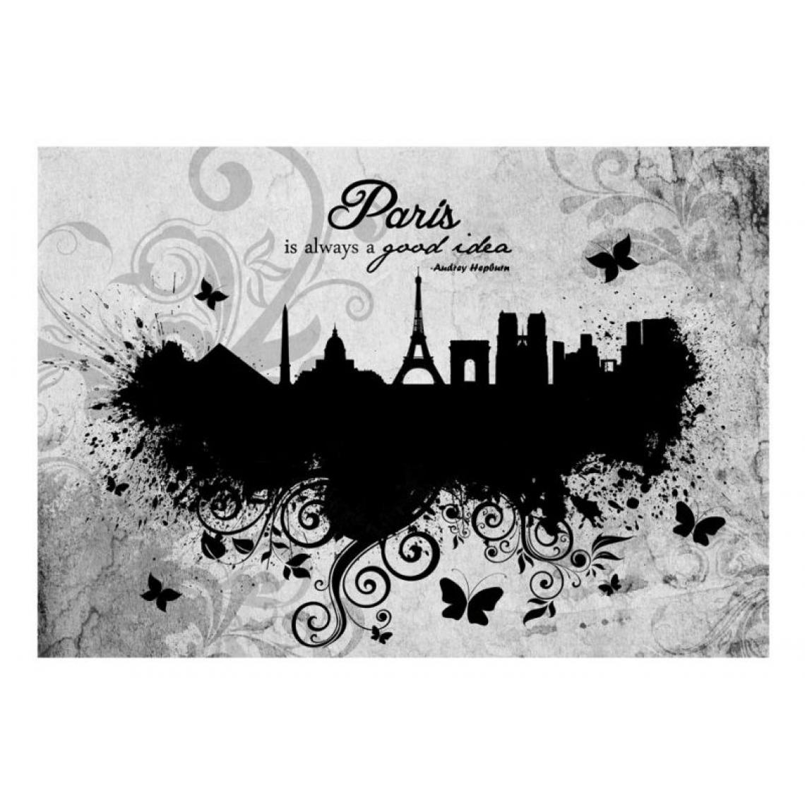 Artgeist - Papier peint - Paris is always a good idea - black and white .Taille : 250x175 - Papier peint