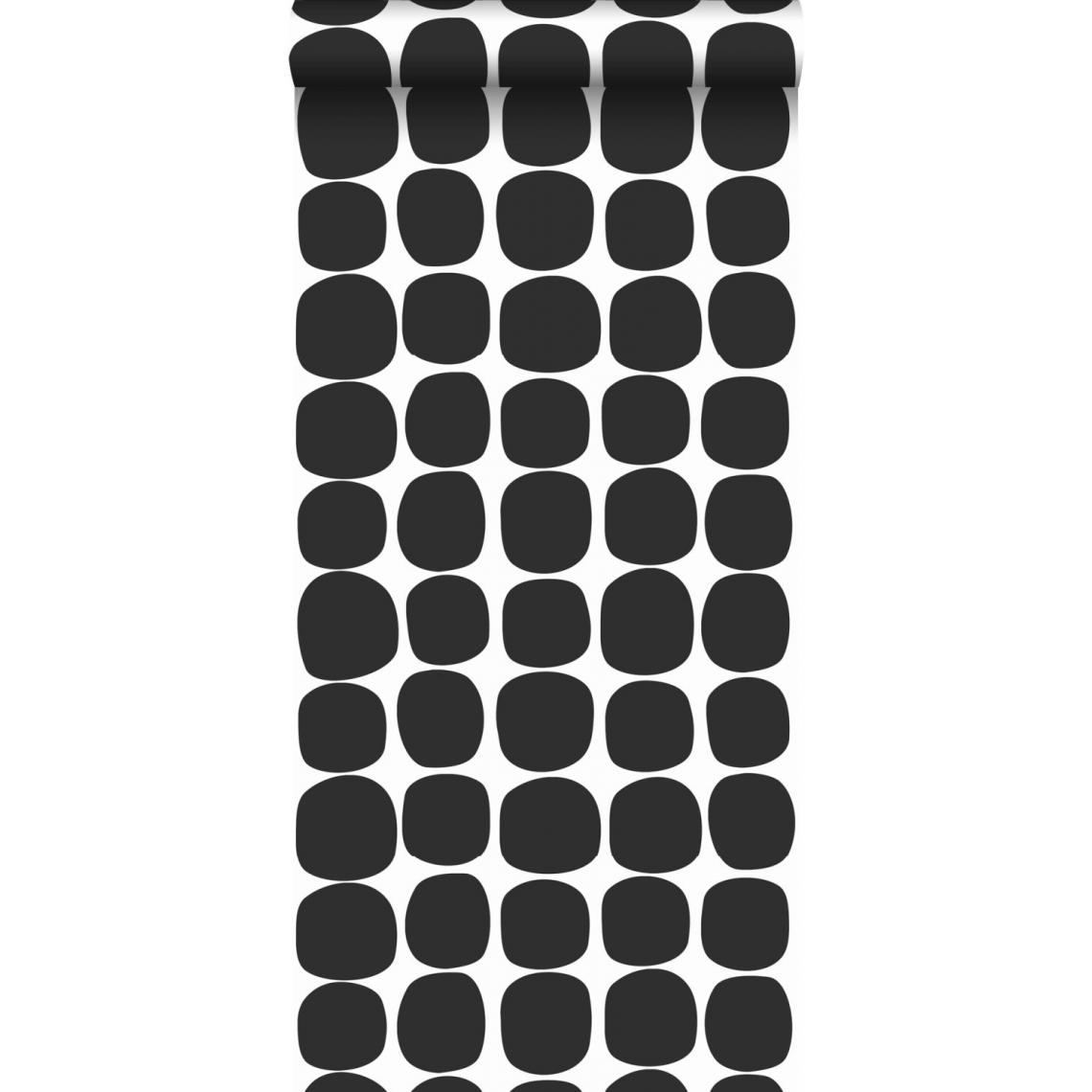 ESTAhome - ESTAhome papier peint motif graphique noir et blanc - 139090 - 0.53 x 10.05 m - Papier peint
