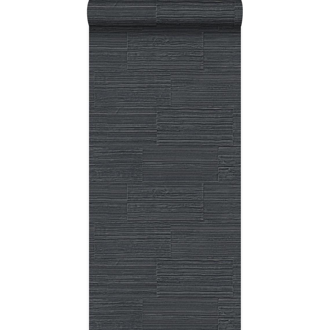 Origin - Origin papier peint pierre naturelle brute rétro en appareil de panneresses noir - 347572 - 53 cm x 10.05 m - Papier peint