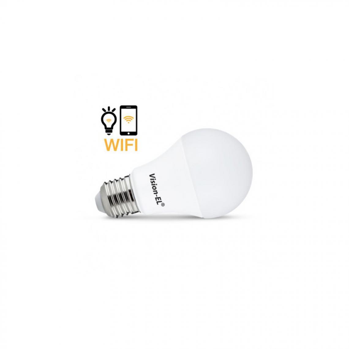 Vision-El - Ampoule LED E27 Connectée WIFI 9W CCT + Dimmable - Ampoules LED
