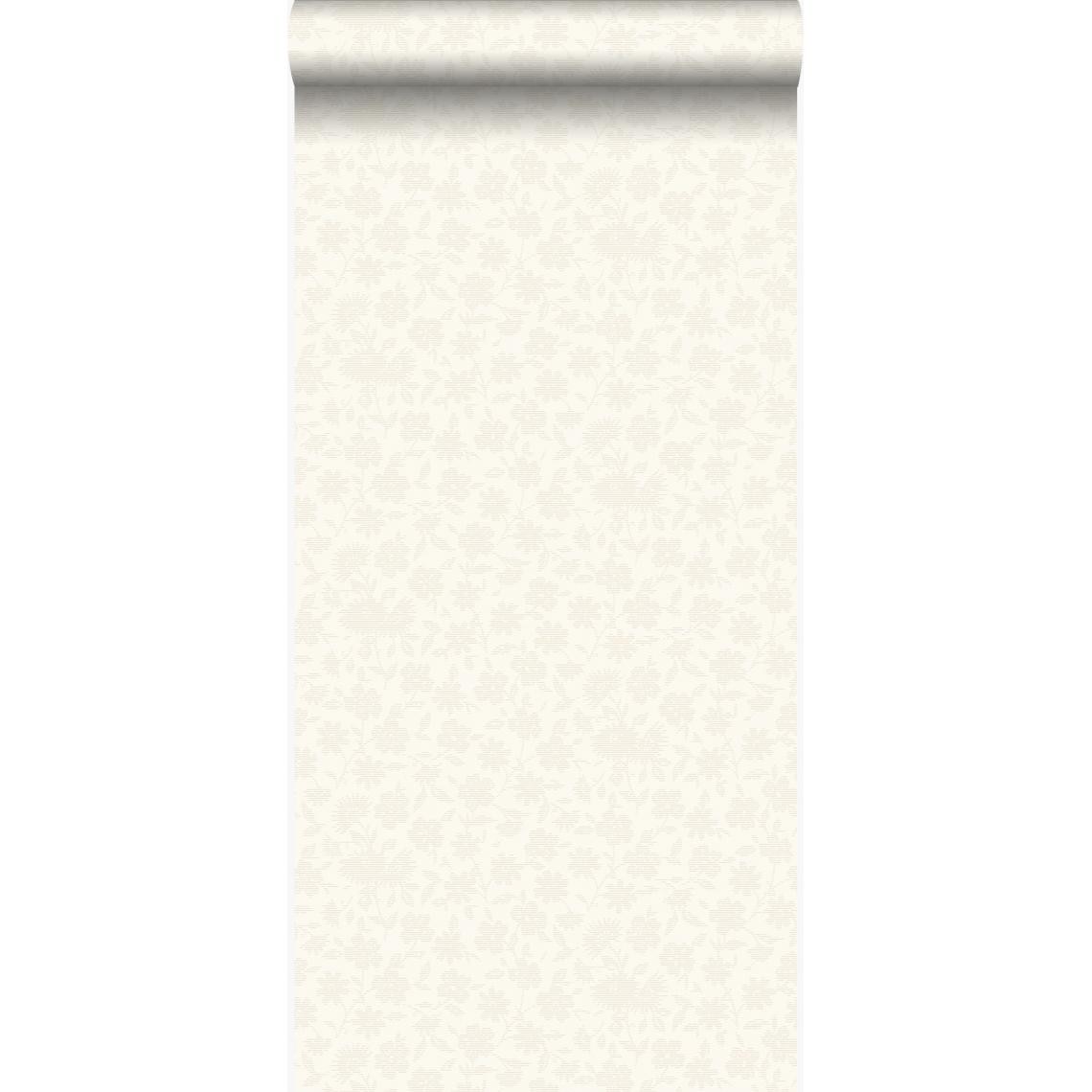 Origin - Origin papier peint fleurs blanc de fleur - 345436 - 53 cm x 10,05 m - Papier peint
