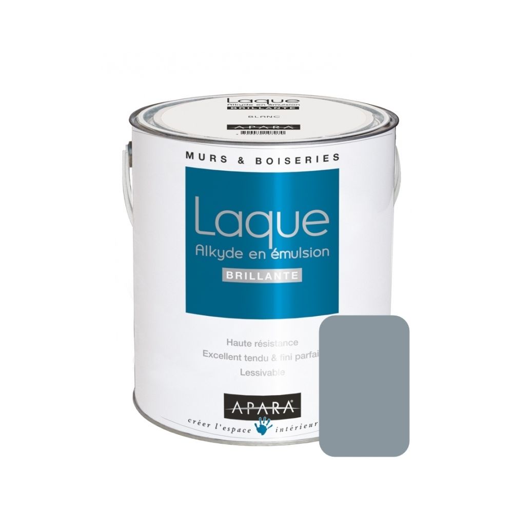 Apara - Peinture laque brillante pour murs et boiseries-2.5 litres-Carbone - Peinture & enduit rénovation