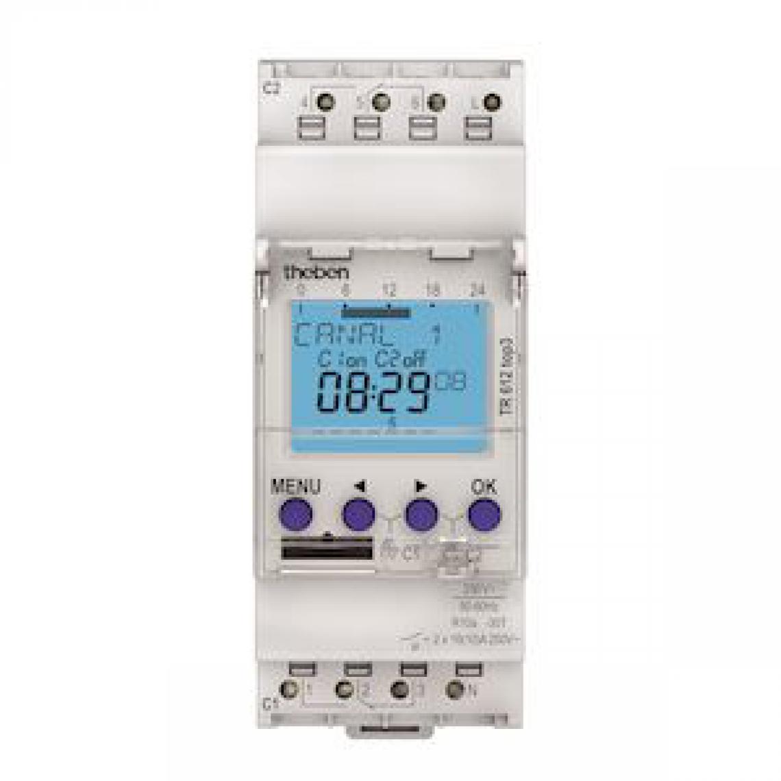 Theben - interrupteur horaire - digital - 24h / 7j - 2 modules - 2 contacts - 230v - compatible obelis - theben 6120130 - Télérupteurs, minuteries et horloges
