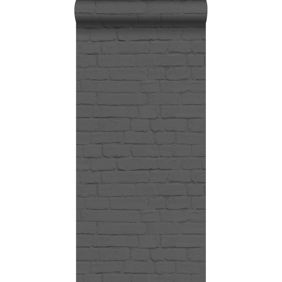 ESTAhome - ESTAhome papier peint brique noir - 138535 - 53 cm x 10,05 m - Papier peint