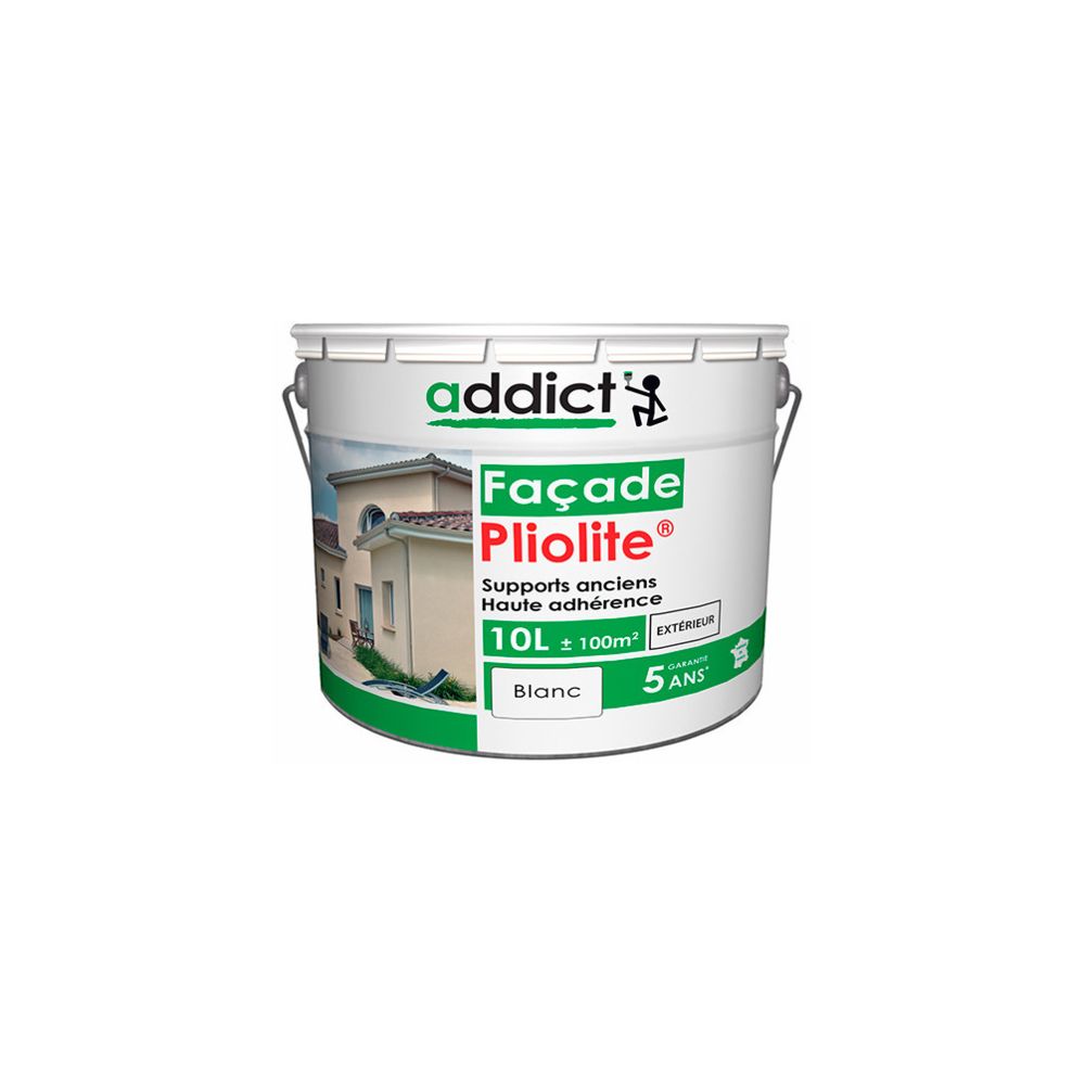 Addict - Peinture Mat pour façade à base de résine Pliolite 10 L - Blanc - ADD111500 - Addict - Peinture extérieure