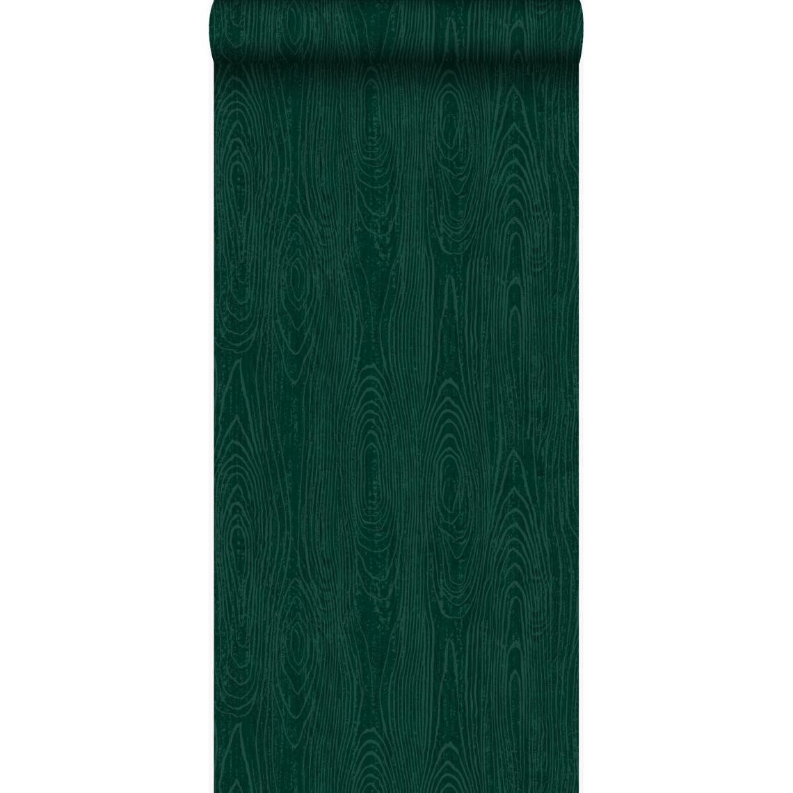 Origin - Origin papier peint imitation bois vert émeraude - 347557 - 53 cm x 10.05 m - Papier peint