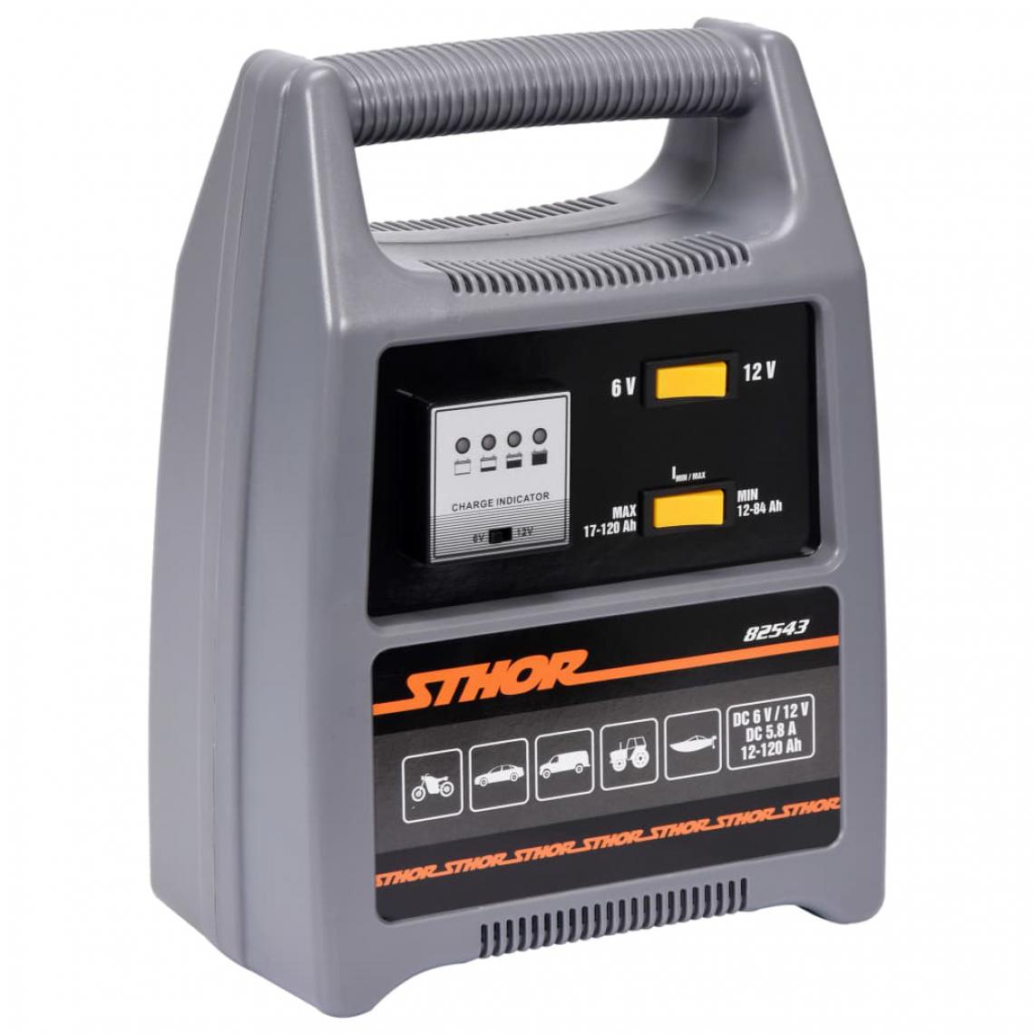 Sthor - Sthor Chargeur de batterie avec LED 6/12V 8A 120Ah - Chargeurs de piles