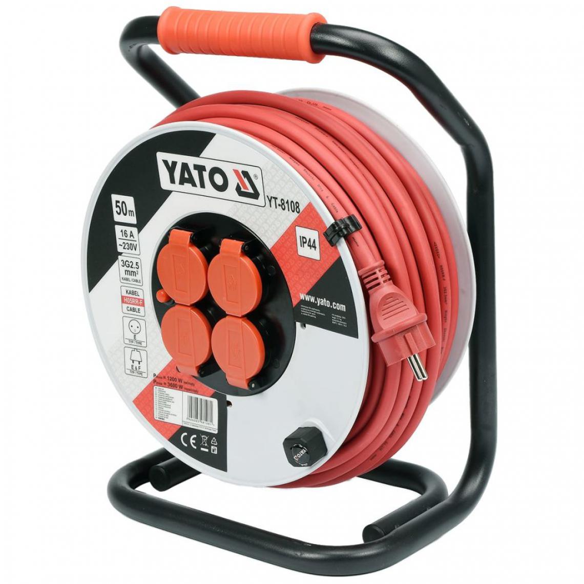 Yato - YATO Enrouleur de câbles 50 m YT-8108 - Fils et câbles électriques
