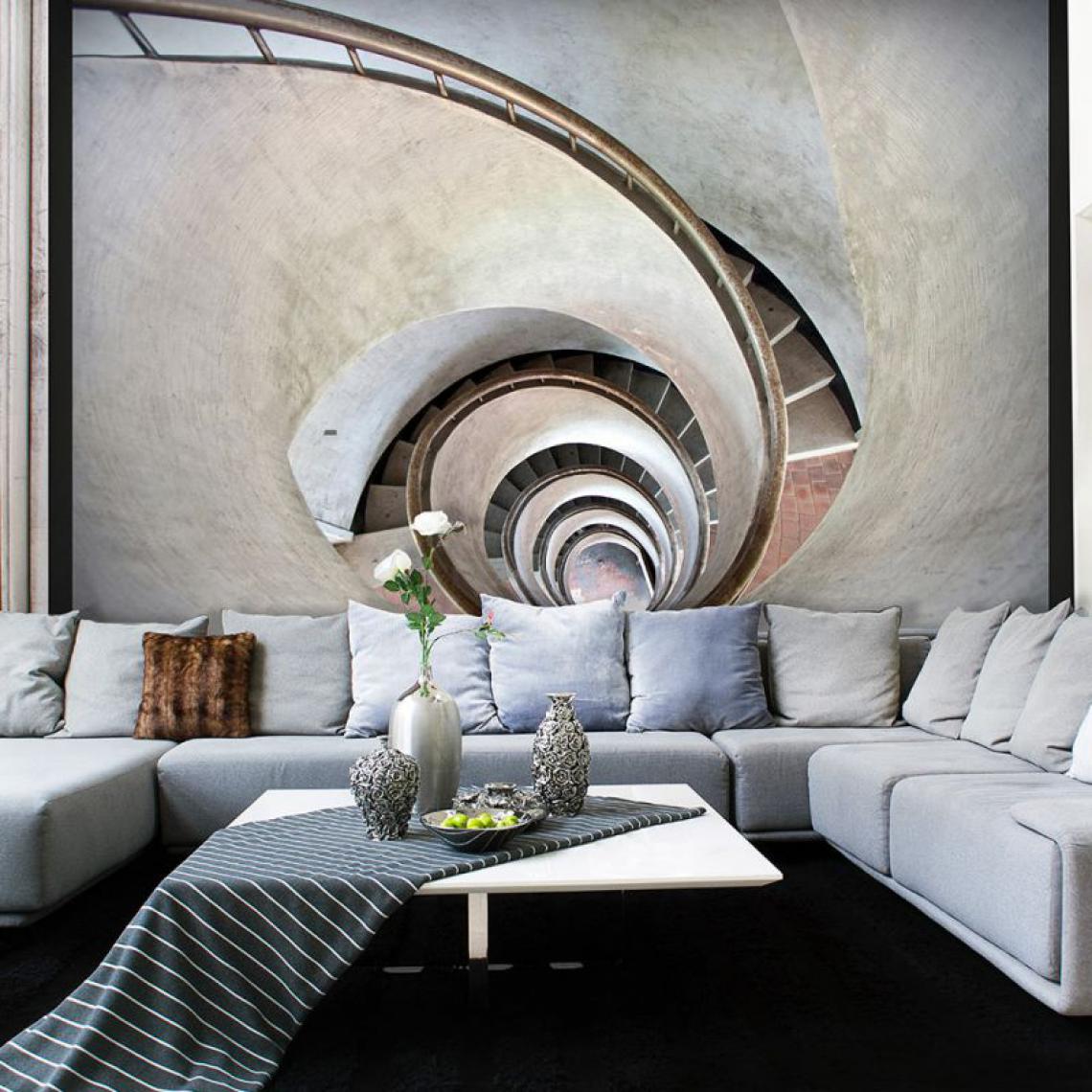 Artgeist - Papier peint - White spiral stairs .Taille : 350x270 - Papier peint