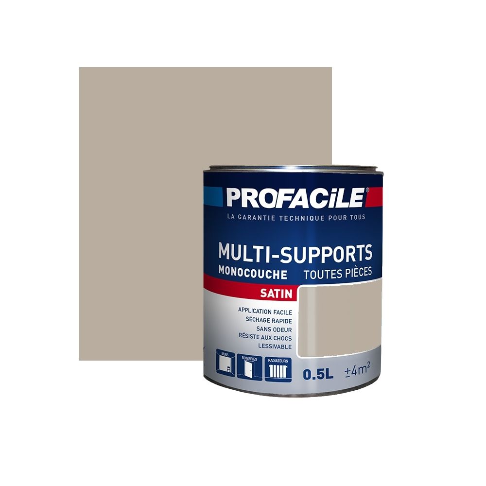 Profacile - Peinture intérieure multi-supports, PROFACILE-0.5 litre-Crème de Café - Peinture & enduit rénovation