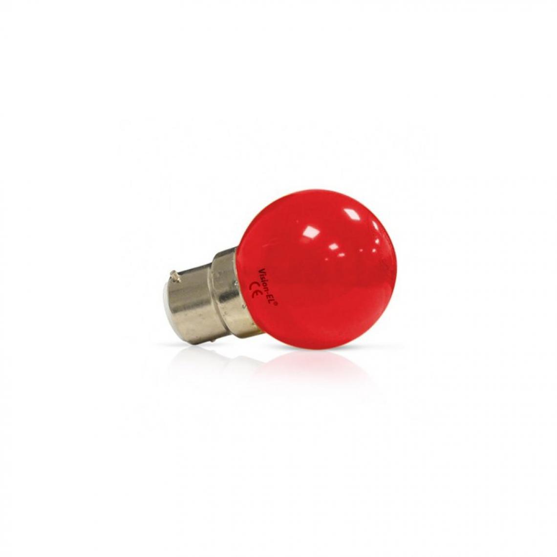 Vision-El - Ampoule LED B22 Couleur Bulb 1W Rouge - Ampoules LED