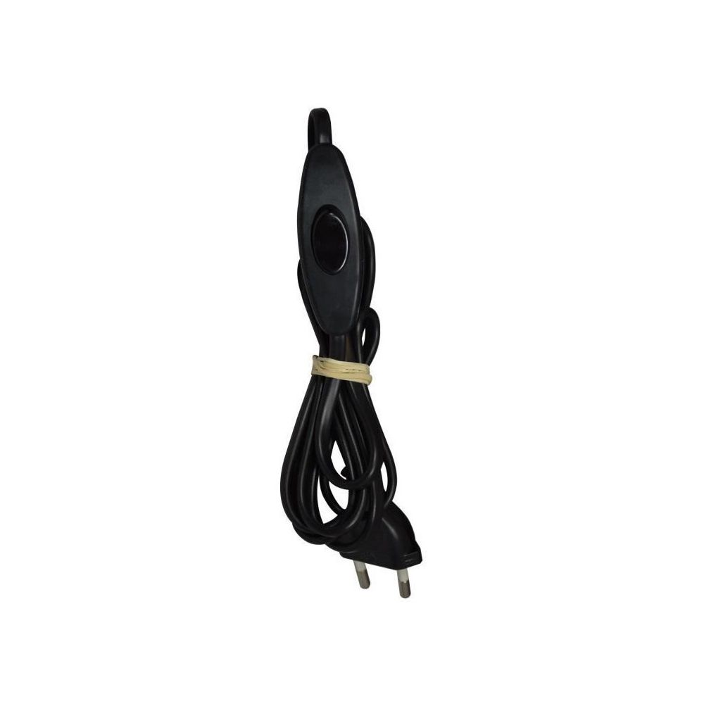 Tibelec - TIBELEC Cordon 1m50 avec inter a bascule & fiche noir - Fils et câbles électriques