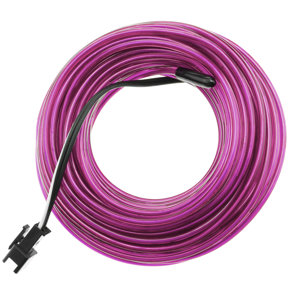 Bematik - Fil électroluminescent Violet Batterie 5m bobine de 2.3mm - Fils et câbles électriques