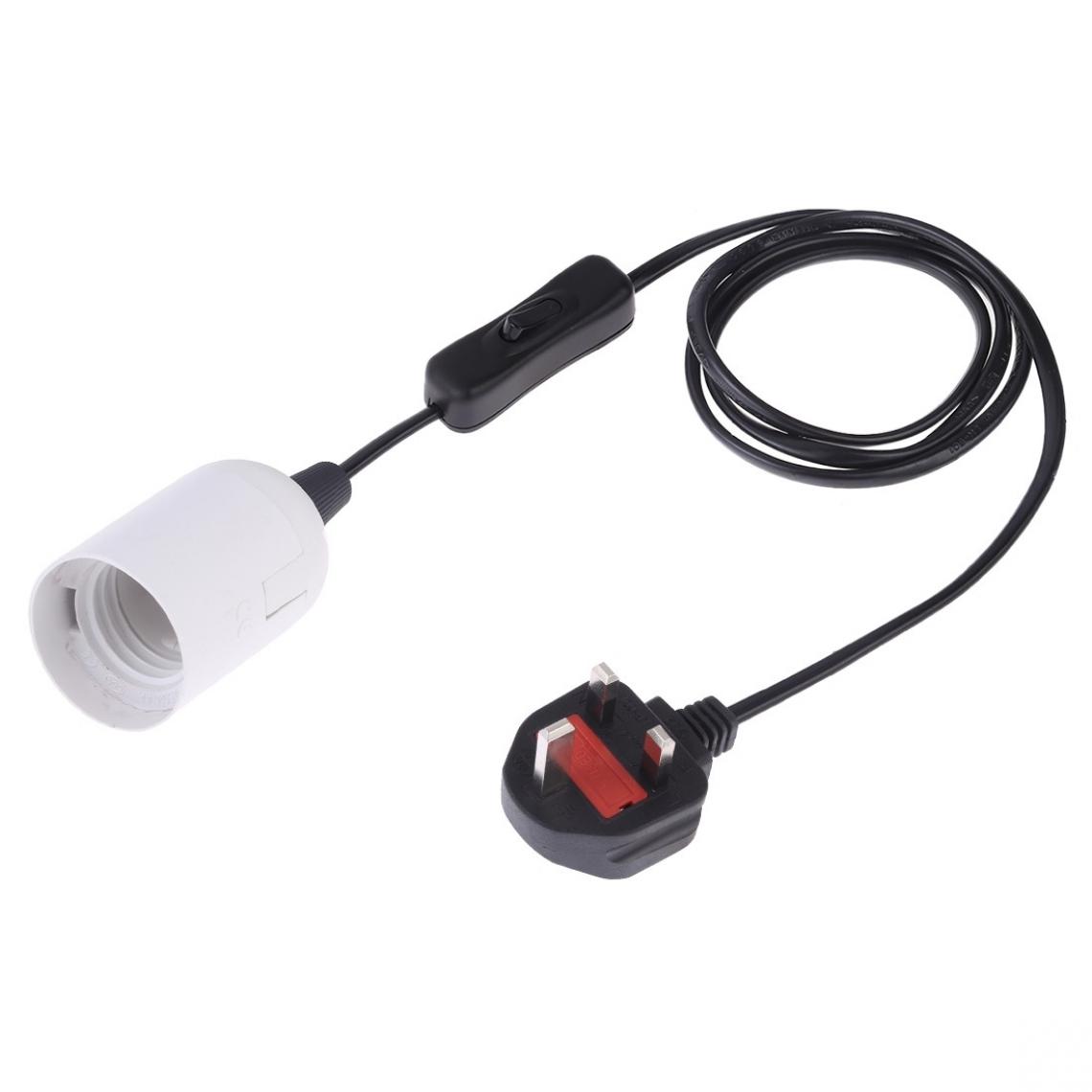 Wewoo - E27 Wire Cap Switch Support de lampe Chandelier Prise de courant avec rallonge de 1,5 mGrande anglaise Blanc - Douilles électriques