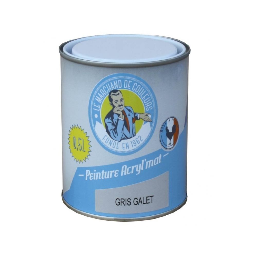 Onip - Peinture acrylique - Murs et plafonds - Mat - Gris Galet - 0.5 L - ONIP - Peinture intérieure