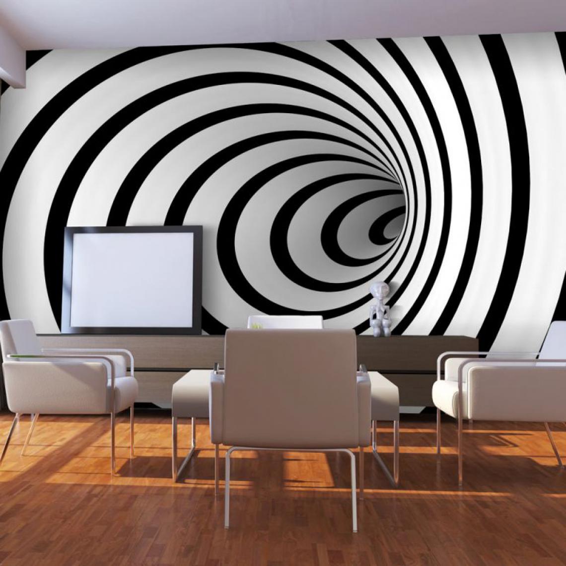 Artgeist - Papier peint - Tunnel 3D noir et blanc .Taille : 450x270 - Papier peint