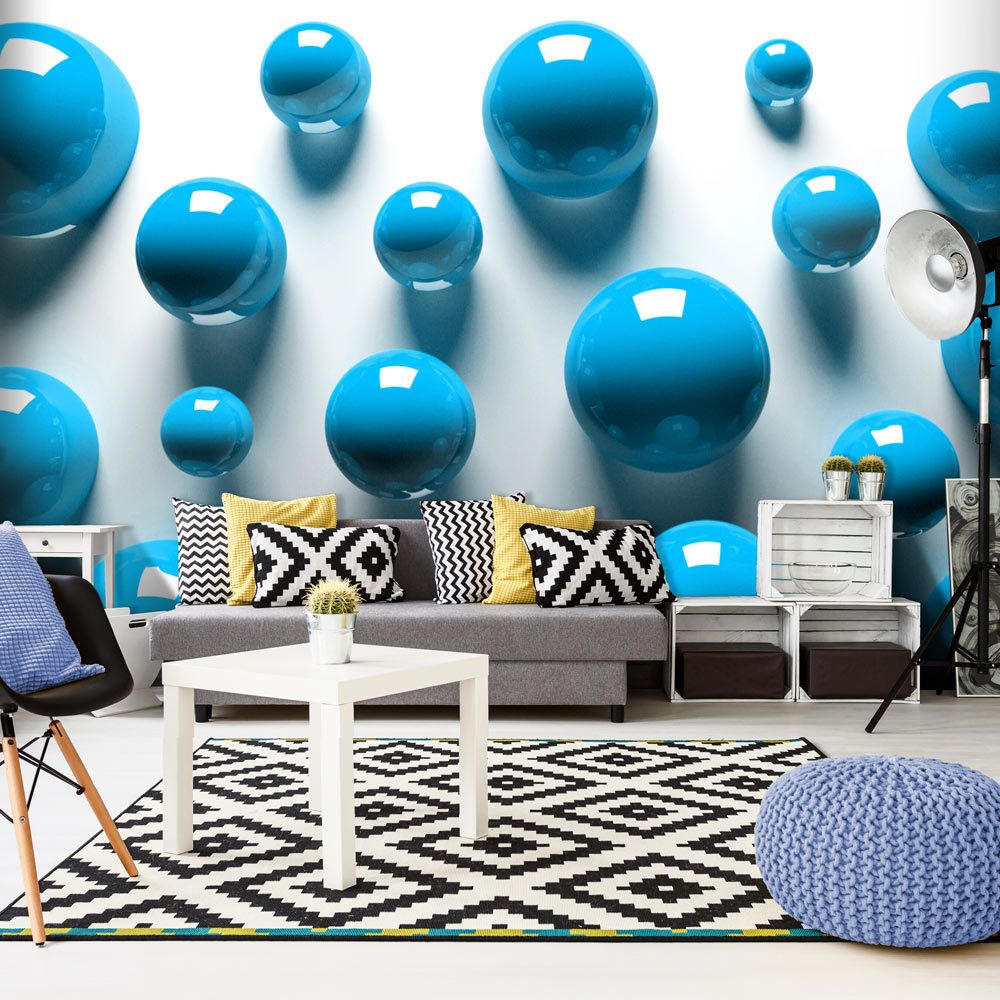 Bimago - Papier peint - Blue Balls - Décoration, image, art | 3D et Perspective | - Papier peint