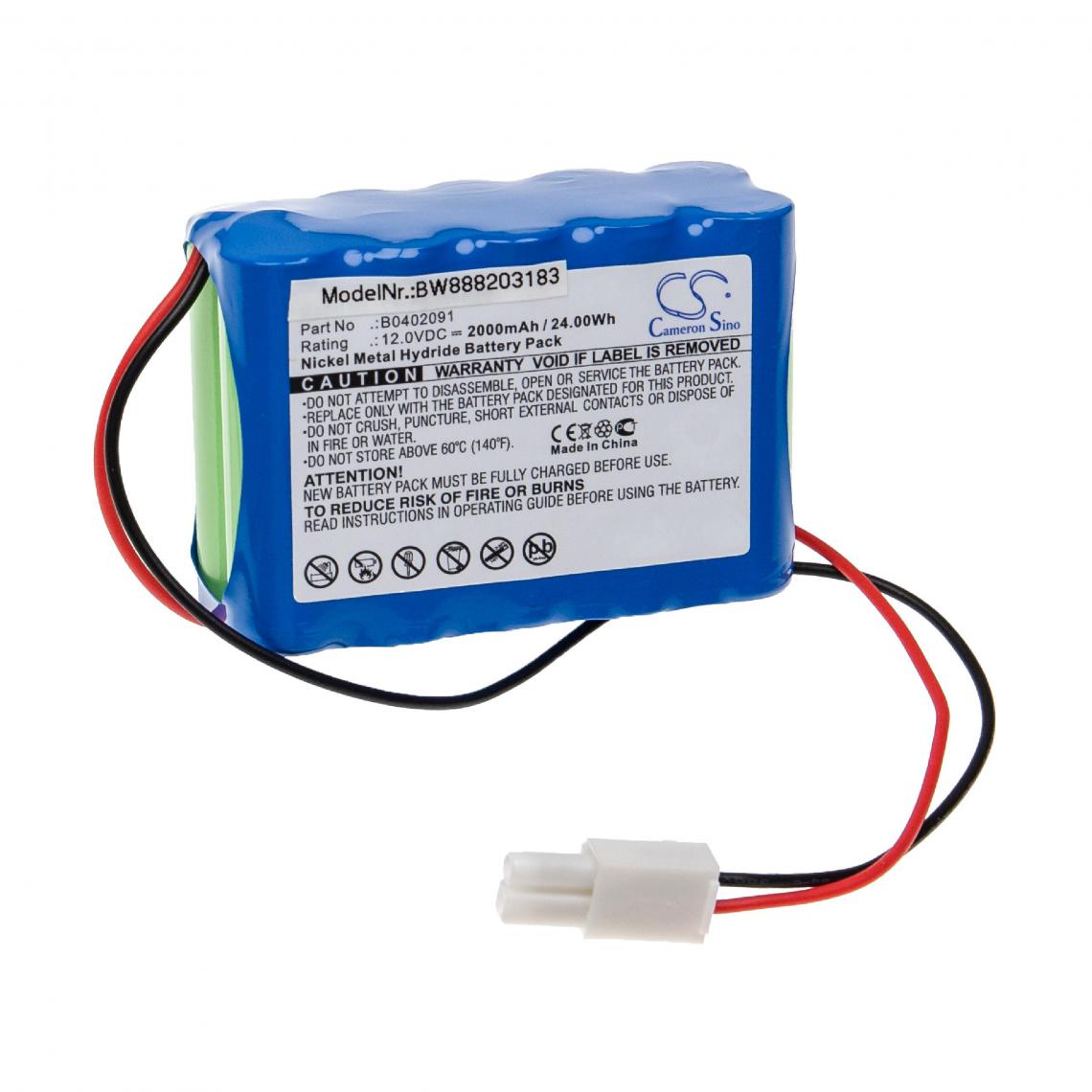 Vhbw - vhbw Batterie compatible avec Aeonmed Solo, Solo Ventilator appareil médical (2000mAh, 12V, NiMH) - Piles spécifiques