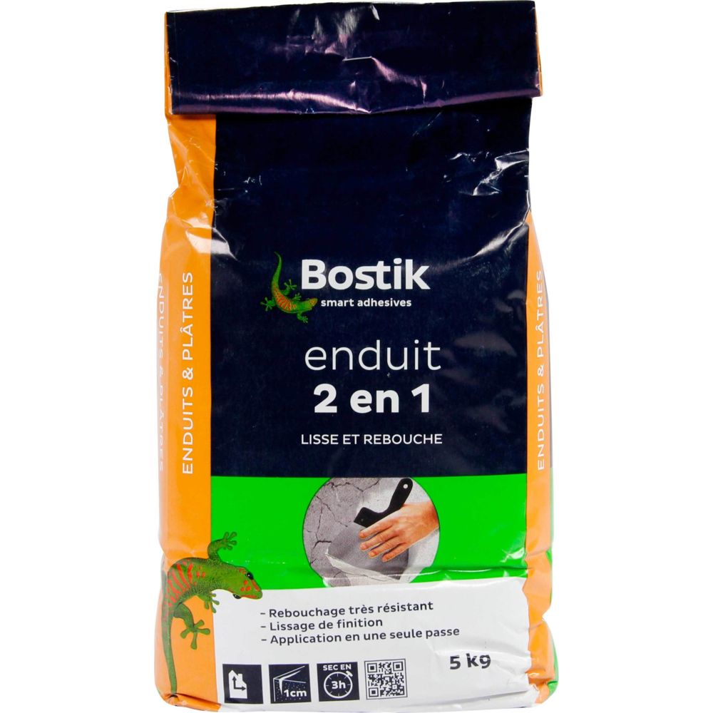 Bostik - Enduit en poudre 2 en 1 Bostik Sac 5kg - Produit préparation avant pose