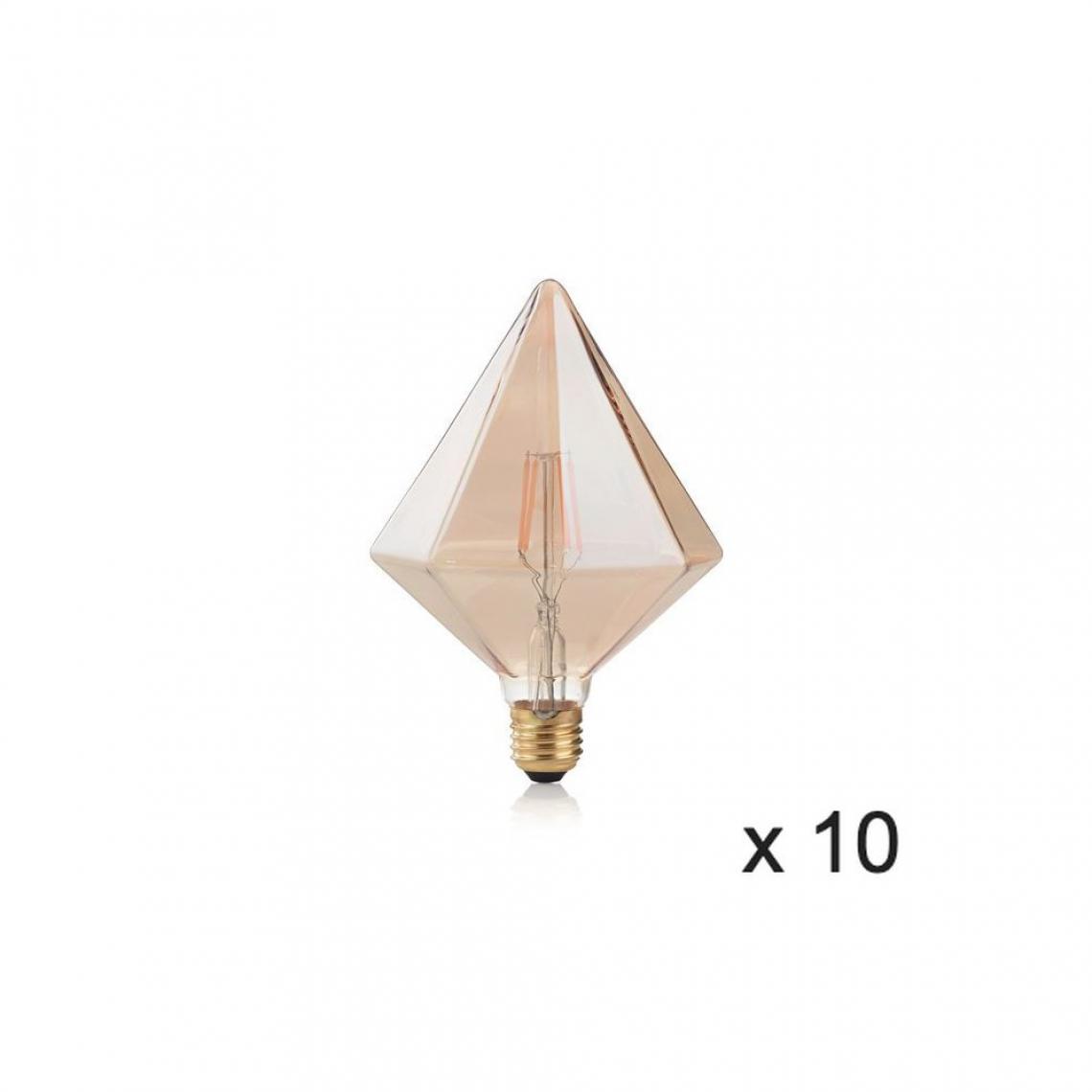 Ideal Lux - Ampoule (x10) 4W E27 Ambré D11 - Ampoules LED