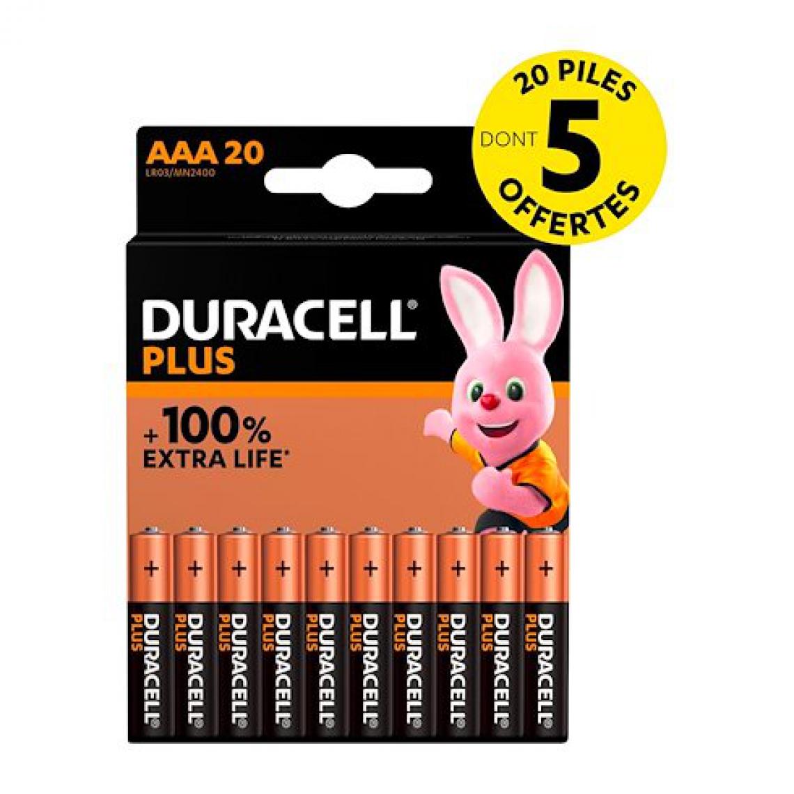 Duracell - Pile AAA- LR03 Duracell Plus 1,5V - Piles rechargeables
