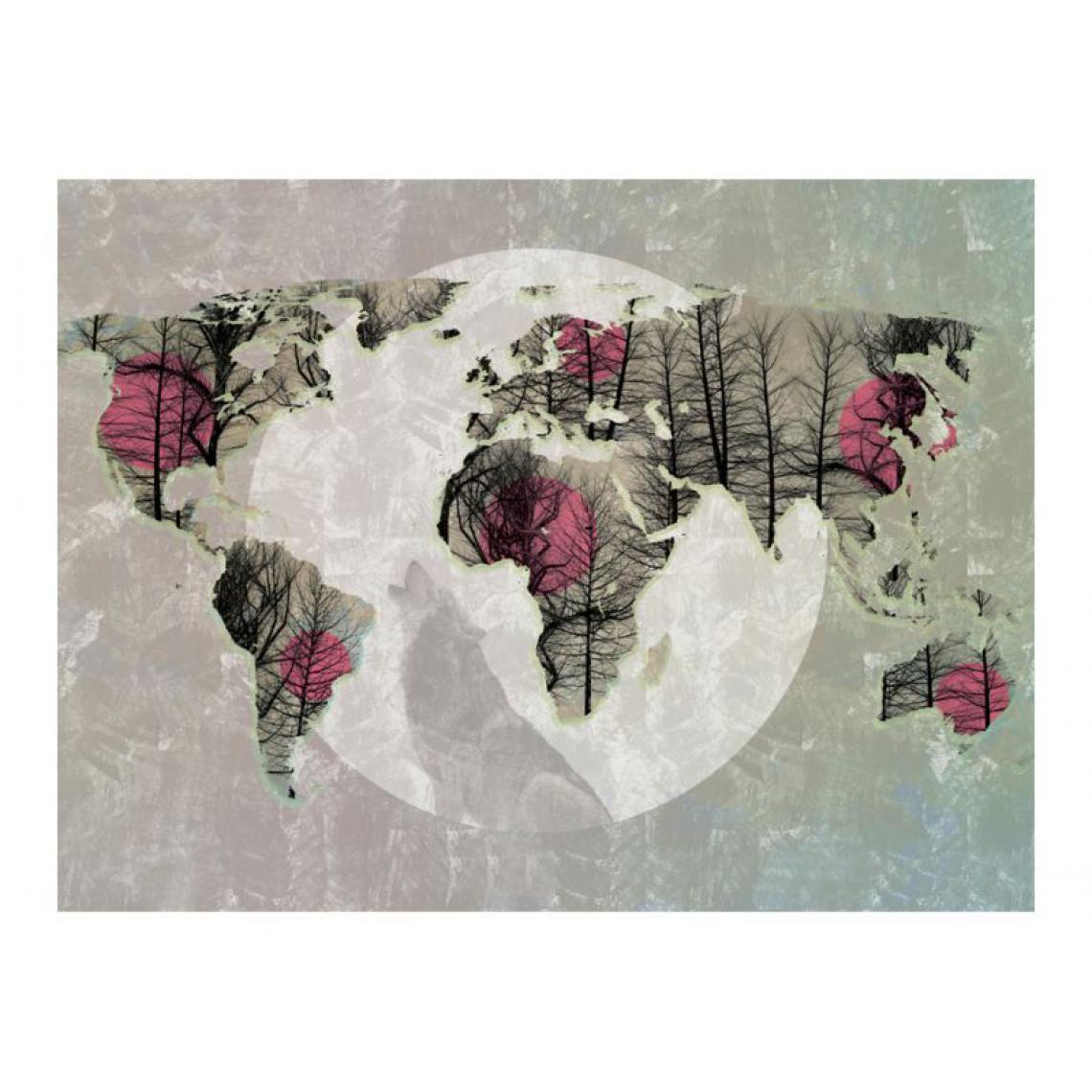 Artgeist - Papier peint - Map of the World - Howling to the moon .Taille : 300x231 - Papier peint
